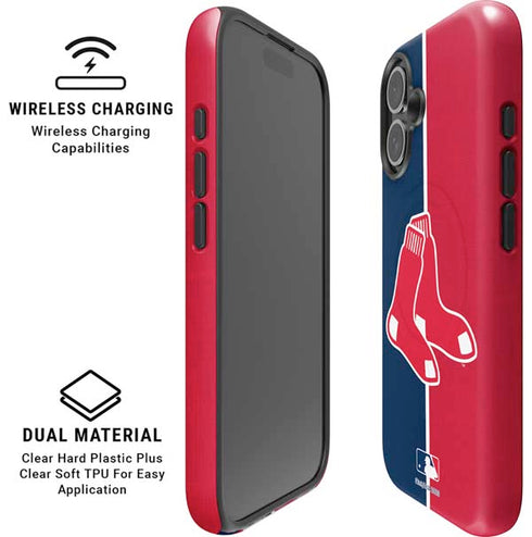 MLB Boston Red Sox Split iPhone 16 Plus Magsafe Impact Case