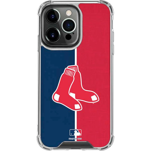 MLB Boston Red Sox Split iPhone 16 Pro Clear Case