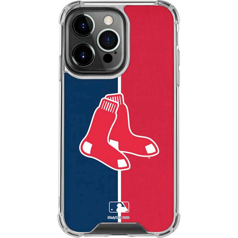 MLB Boston Red Sox Split iPhone 16 Pro Max Clear Case