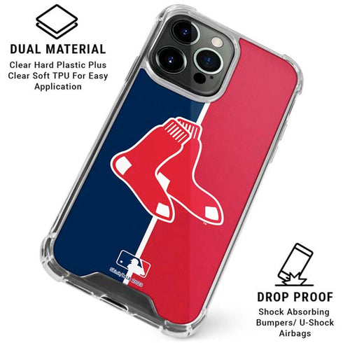 MLB Boston Red Sox Split iPhone 16 Pro Max Clear Case