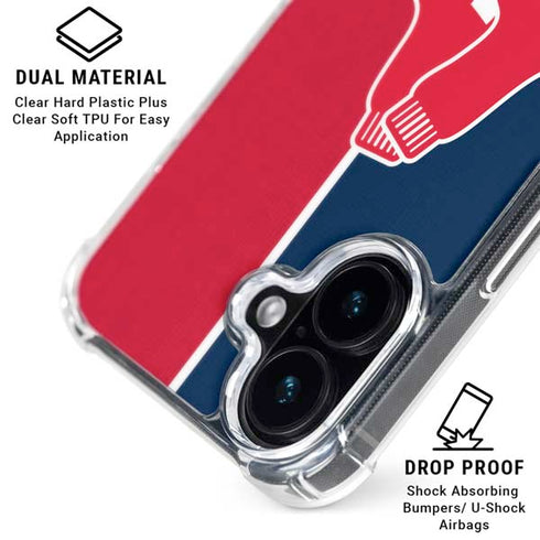 MLB Boston Red Sox Split iPhone 17 Clear Case