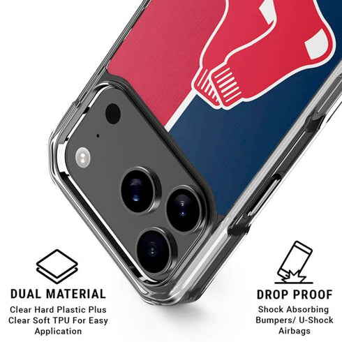 MLB Boston Red Sox Split iPhone 18 Pro Clear Case