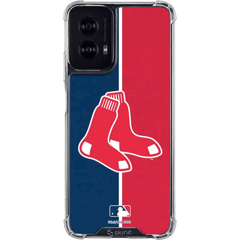 MLB Boston Red Sox Split Moto G Power 5G (2024) Clear Case