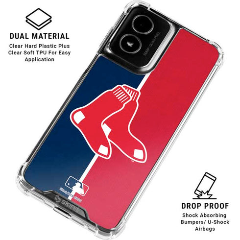 MLB Boston Red Sox Split Moto G Power 5G (2024) Clear Case