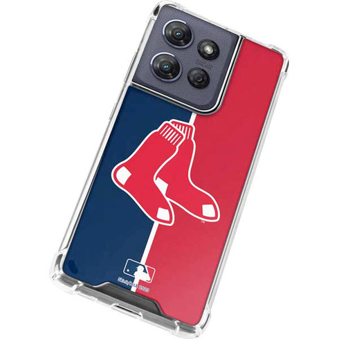 MLB Boston Red Sox Split Moto G Stylus 5G (2025) Clear Case