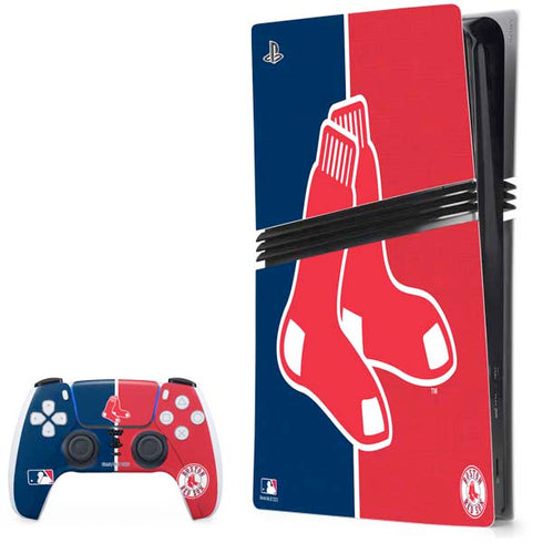 MLB Boston Red Sox Split PS5 Pro Bundle Skin