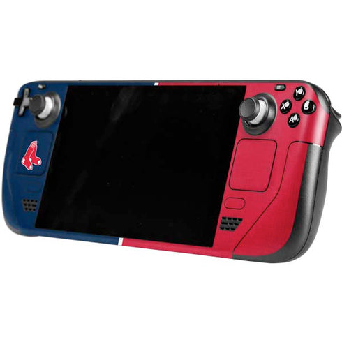 MLB Boston Red Sox Split Steam Deck Handheld Gaming Computer OLED Skin