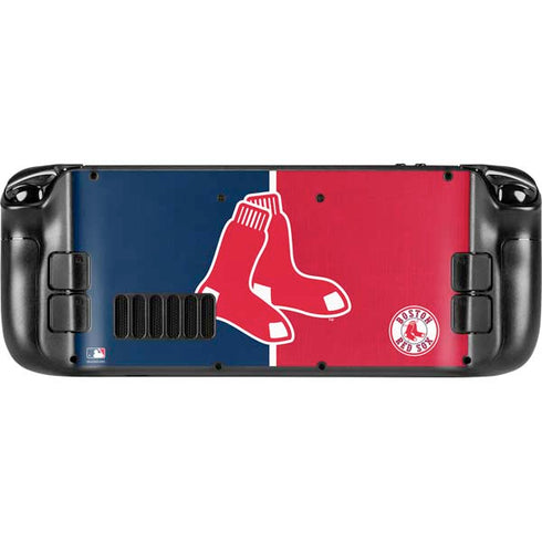 MLB Boston Red Sox Split Steam Deck Handheld Gaming Computer Skin