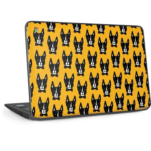 Bouffants and Broken Hearts Boston Terrier HP Chromebook Skin