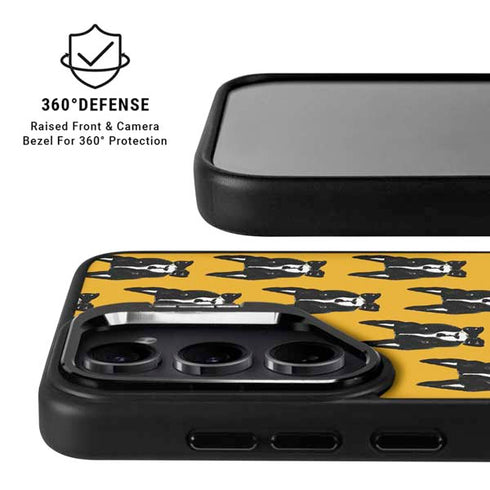 Bouffants and Broken Hearts Boston Terrier Galaxy S25 Kickstand Case