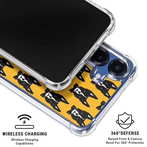 Bouffants and Broken Hearts Boston Terrier Galaxy S25 Plus Clear Case