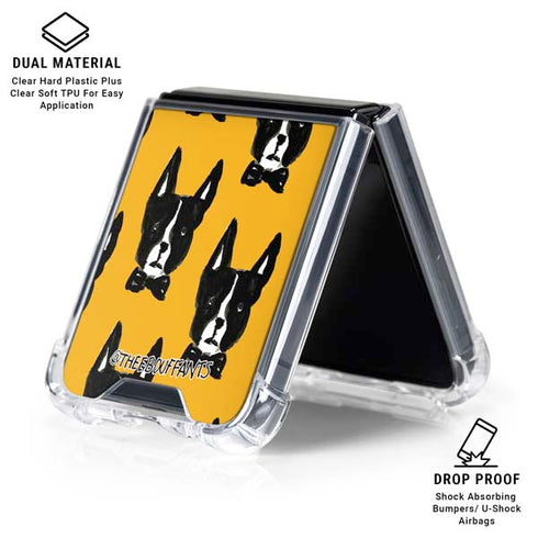 Bouffants and Broken Hearts Boston Terrier Galaxy Z Flip6 Clear Case