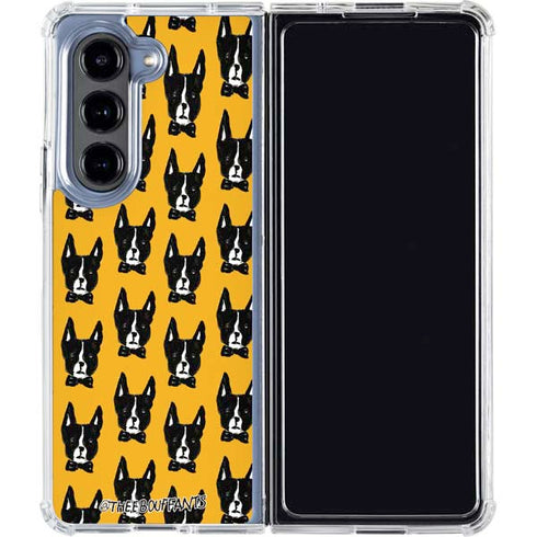 Bouffants and Broken Hearts Boston Terrier Galaxy Z Fold5 5G Clear Case