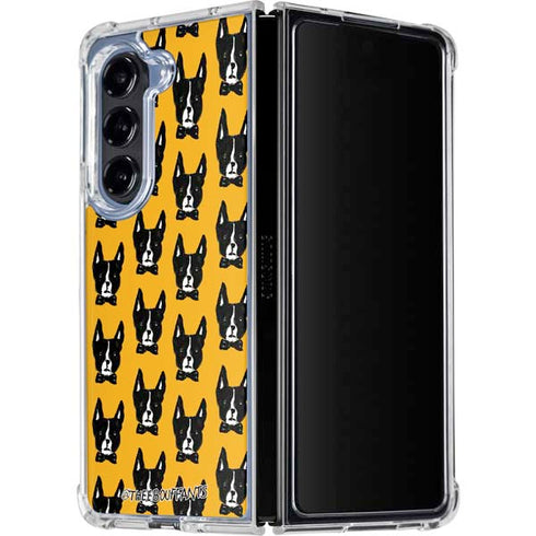 Bouffants and Broken Hearts Boston Terrier Galaxy Z Fold5 5G Clear Case
