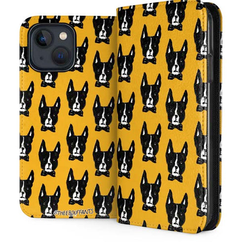 Bouffants and Broken Hearts Boston Terrier iPhone 15 Plus Folio Case
