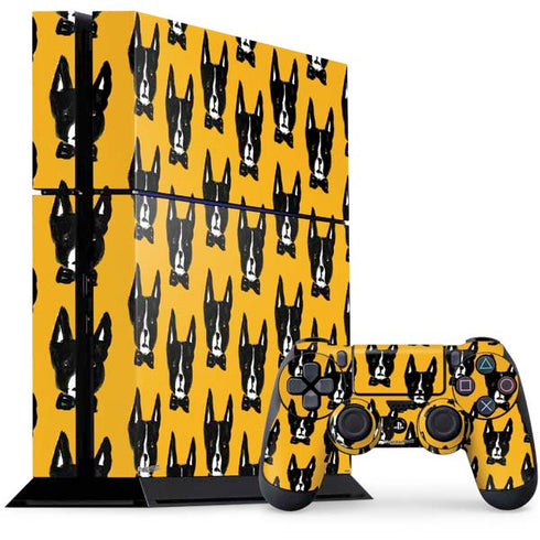 Bouffants and Broken Hearts Boston Terrier PlayStation PS4 Skins