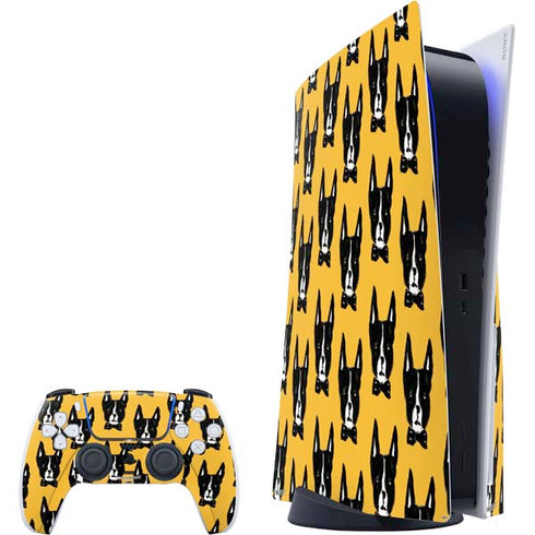 Bouffants and Broken Hearts Boston Terrier PlayStation PS5 Skins
