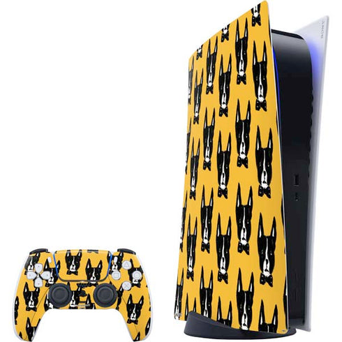 Bouffants and Broken Hearts Boston Terrier PlayStation PS5 Skins