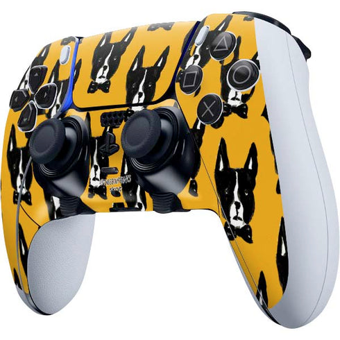 Bouffants and Broken Hearts Boston Terrier PS5 DualSense Edge Pro Controller Skin