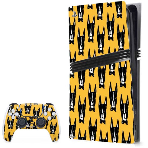 Bouffants and Broken Hearts Boston Terrier PlayStation PS5 Skins