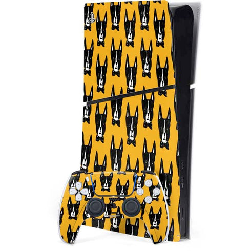 Bouffants and Broken Hearts Boston Terrier PlayStation PS5 Skins