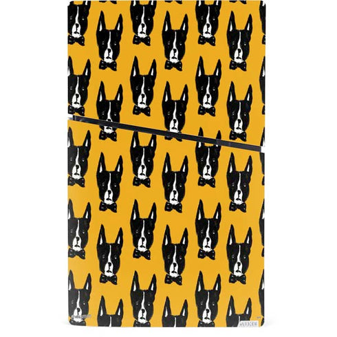 Bouffants and Broken Hearts Boston Terrier PS5 Slim Digital Edition Console Skin