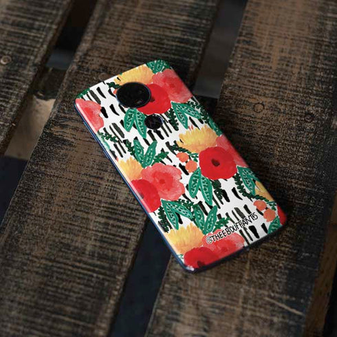 Bouffants and Broken Hearts Bouquets Print 3 Moto E5 Plus Skin
