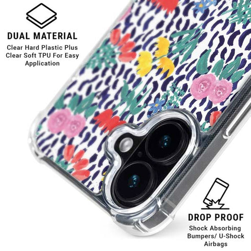 Bouffants and Broken Hearts Bouquets Print iPhone 16 Plus Clear Case