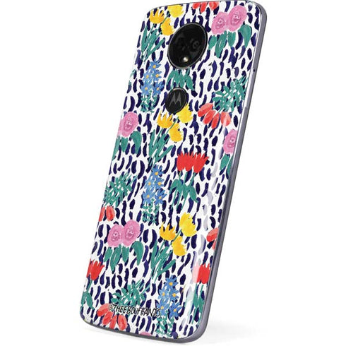 Bouffants and Broken Hearts Bouquets Print Moto E5 Plus Skin