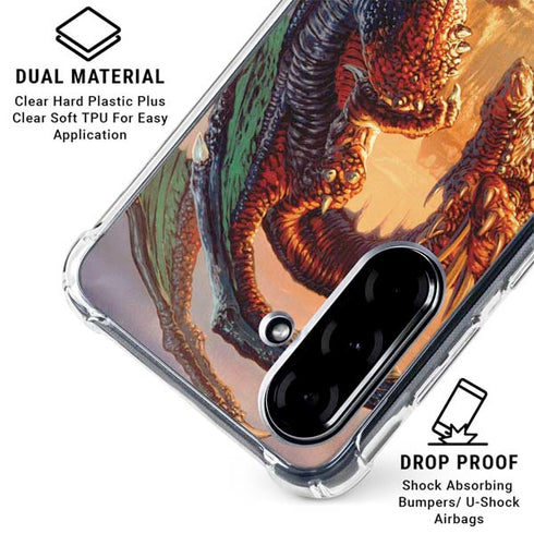 Bravery Misplaced Dragon and Knight by Ed Beard Jr Galaxy A36 5G Clear Case
