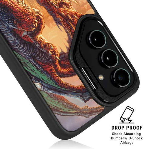 Bravery Misplaced Dragon and Knight by Ed Beard Jr Galaxy S25 Kickstand Case