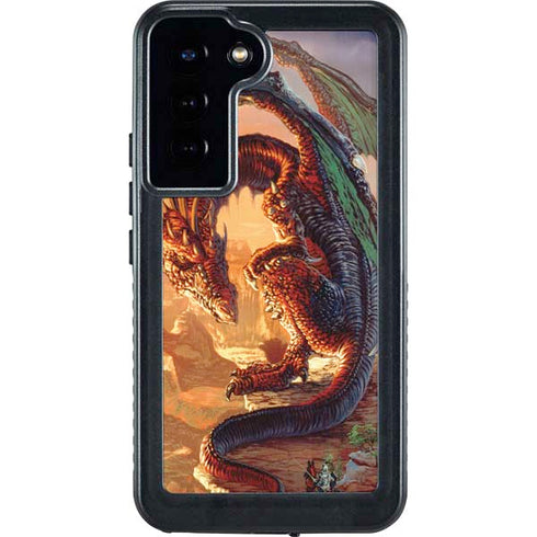 Bravery Misplaced Dragon and Knight by Ed Beard Jr Galaxy S24 Plus Waterproof Case