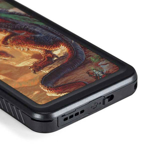 Bravery Misplaced Dragon and Knight by Ed Beard Jr Galaxy S24 Plus Waterproof Case