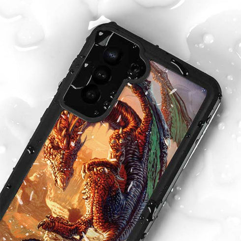 Bravery Misplaced Dragon and Knight by Ed Beard Jr Galaxy S24 Plus Waterproof Case