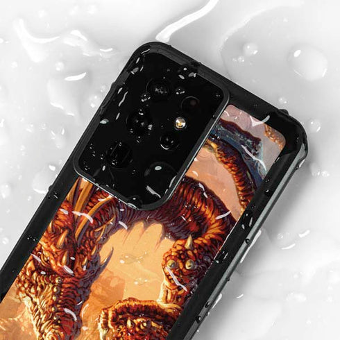 Bravery Misplaced Dragon and Knight by Ed Beard Jr Galaxy S24 Ultra Waterproof Case