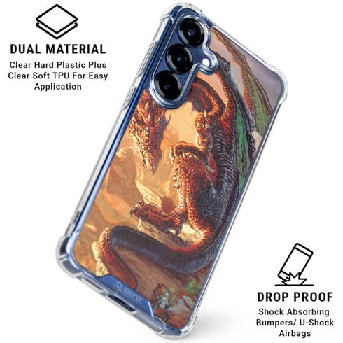 Bravery Misplaced Dragon and Knight by Ed Beard Jr Galaxy S25 Clear Case