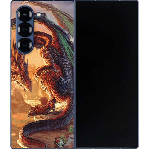 Bravery Misplaced Dragon and Knight by Ed Beard Jr Galaxy Z Fold6 Skin