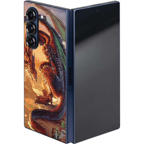 Bravery Misplaced Dragon and Knight by Ed Beard Jr Galaxy Z Fold6 Skin