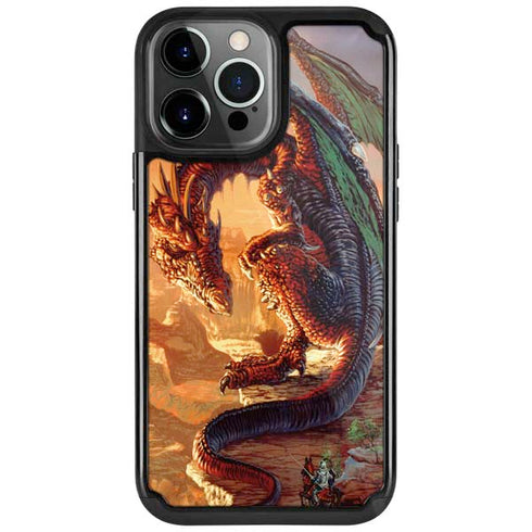 Bravery Misplaced Dragon and Knight by Ed Beard Jr iPhone Cases