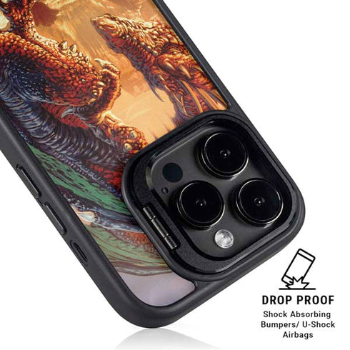 Bravery Misplaced Dragon and Knight by Ed Beard Jr iPhone 13 Pro Kickstand Case