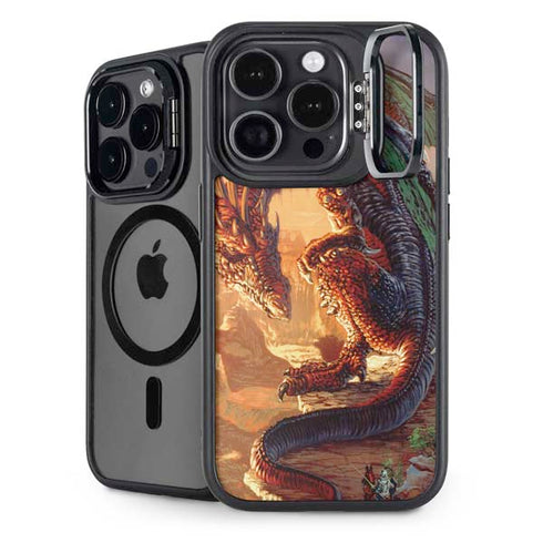Bravery Misplaced Dragon and Knight by Ed Beard Jr iPhone Cases