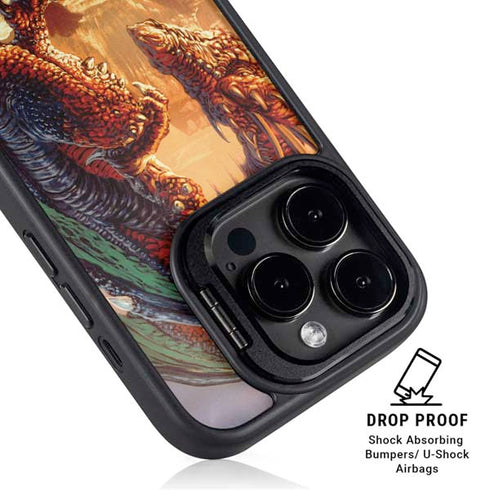 Bravery Misplaced Dragon and Knight by Ed Beard Jr iPhone 14 Pro Max Kickstand Case