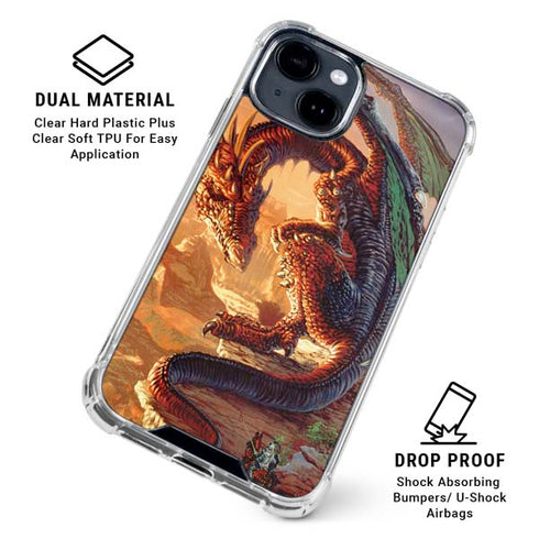 Bravery Misplaced Dragon and Knight by Ed Beard Jr iPhone 15 Clear Case
