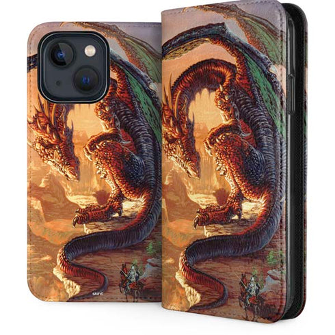 Bravery Misplaced Dragon and Knight by Ed Beard Jr iPhone 15 Folio Case