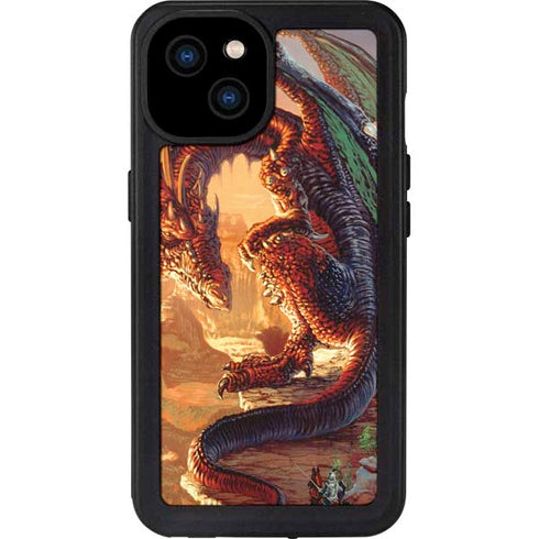 Bravery Misplaced Dragon and Knight by Ed Beard Jr iPhone 15 Plus Waterproof Case