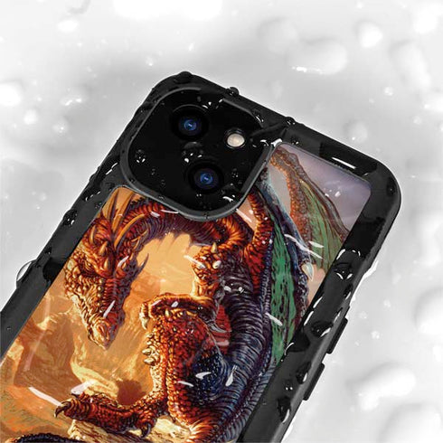 Bravery Misplaced Dragon and Knight by Ed Beard Jr iPhone 15 Plus Waterproof Case