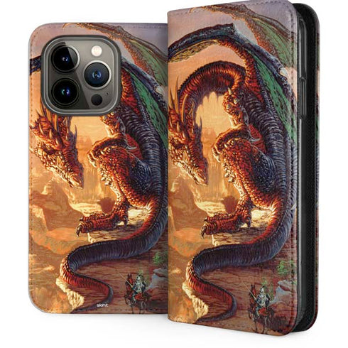 Bravery Misplaced Dragon and Knight by Ed Beard Jr iPhone 15 Pro Folio Case