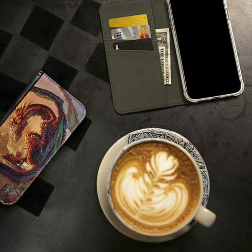 Bravery Misplaced Dragon and Knight by Ed Beard Jr iPhone 15 Pro Max Folio Case