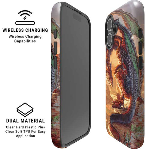 Bravery Misplaced Dragon and Knight by Ed Beard Jr iPhone 16 Magsafe Impact Case