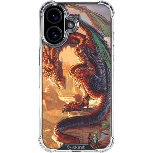 Bravery Misplaced Dragon and Knight by Ed Beard Jr iPhone 16 Plus Clear Case